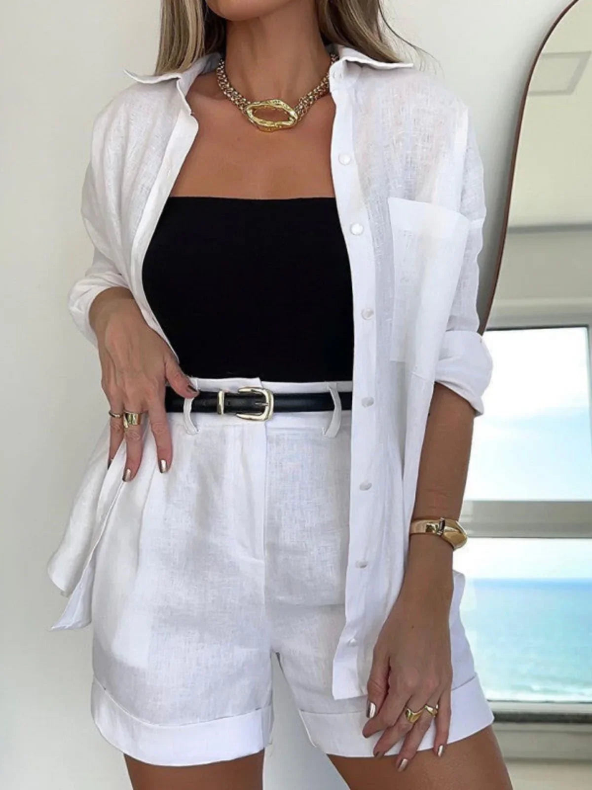 Casual Shorts & Shirt Matching Suit - LA FEMME WANDERER