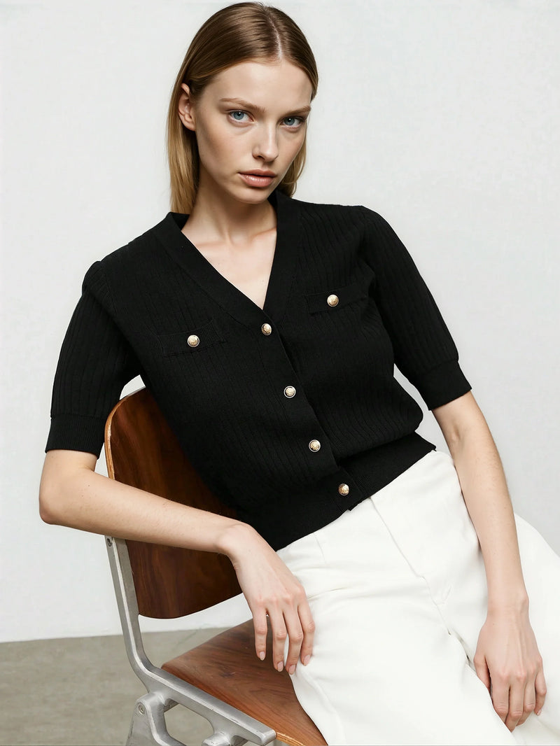 Strickpullover mit V-Ausschnitt für Wärme und vielseitige Bürokleidung