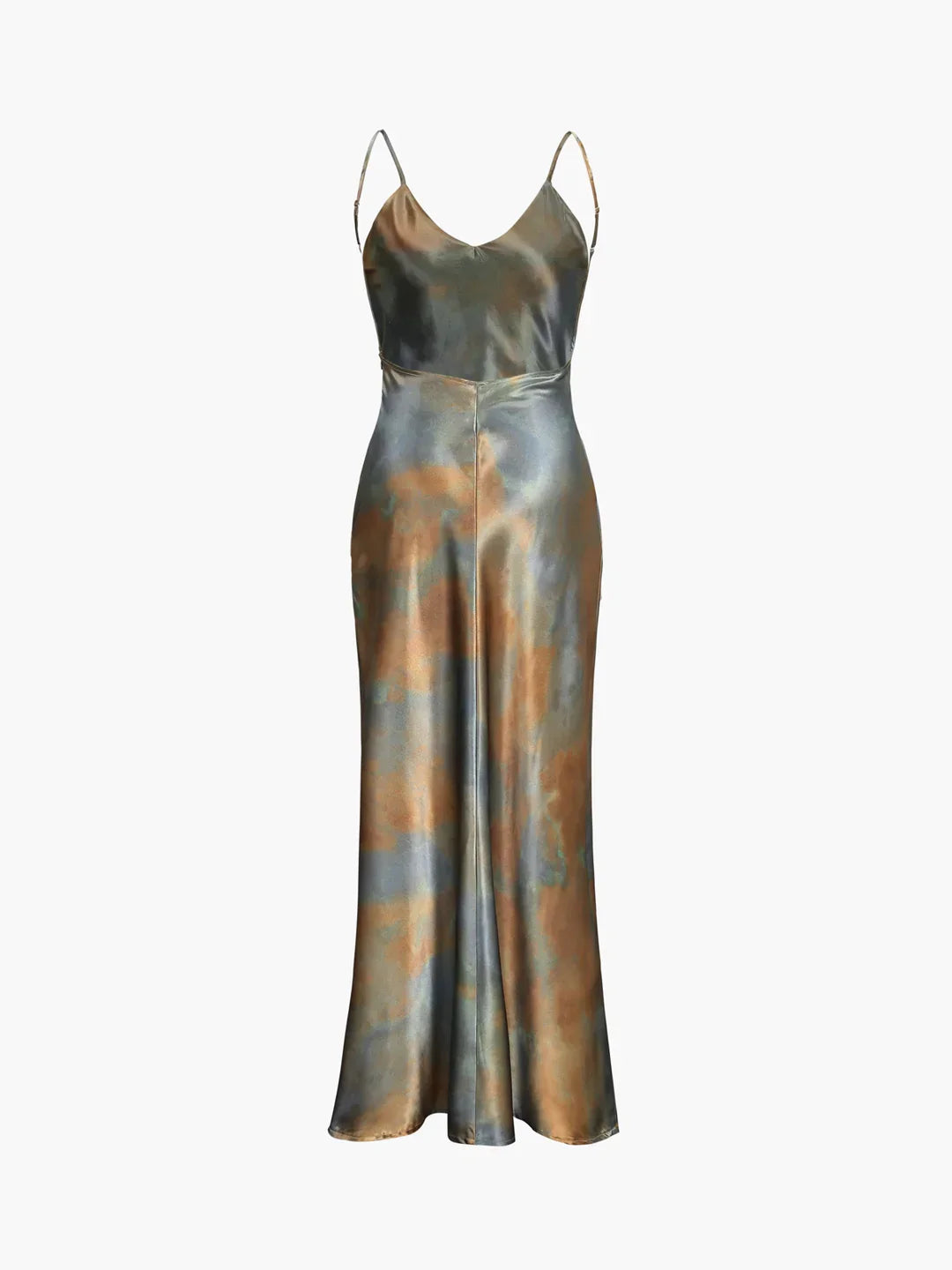 Neptune Satin Open Back Long Dress - LA FEMME WANDERER