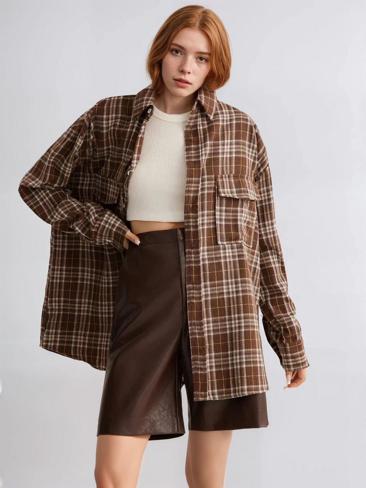 Always Casual Versatile Plaid Polo Shirt - LA FEMME WANDERER