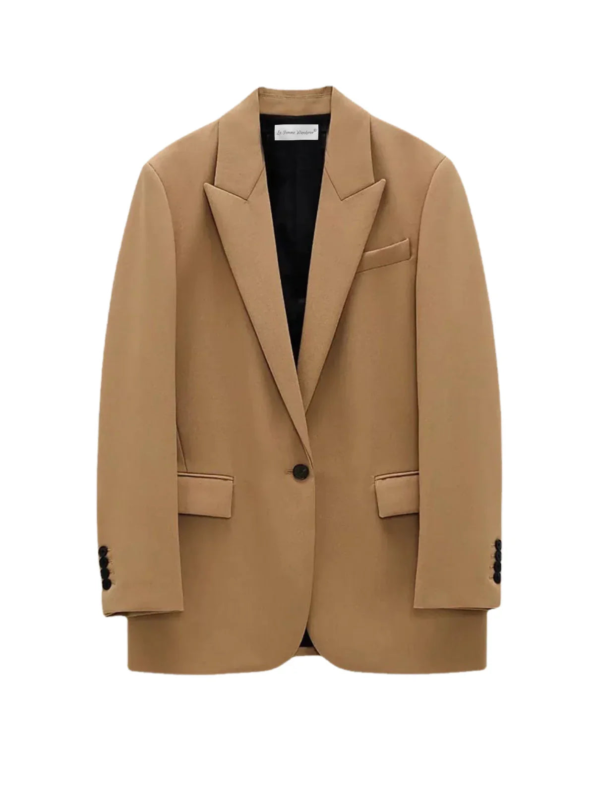 Casual Style Camel Pocket Blazer - LA FEMME WANDERER
