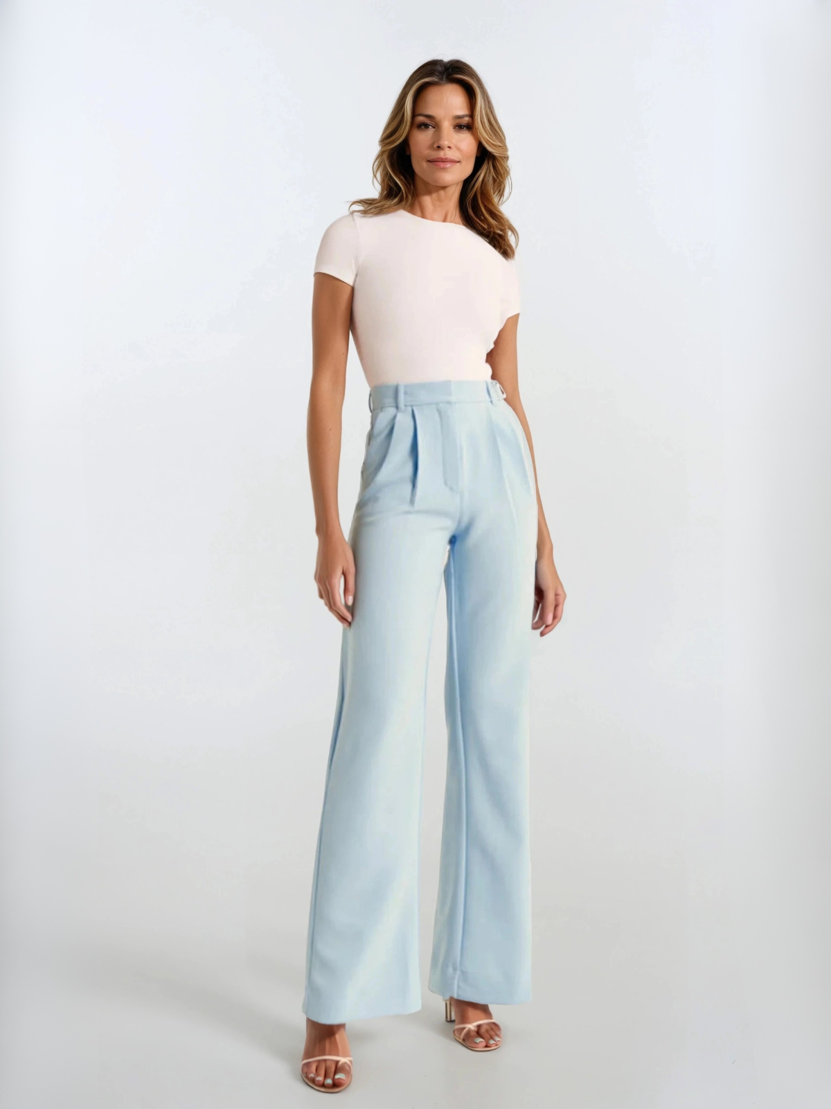 Freizeithose mit hoher Taille und weitem Bein