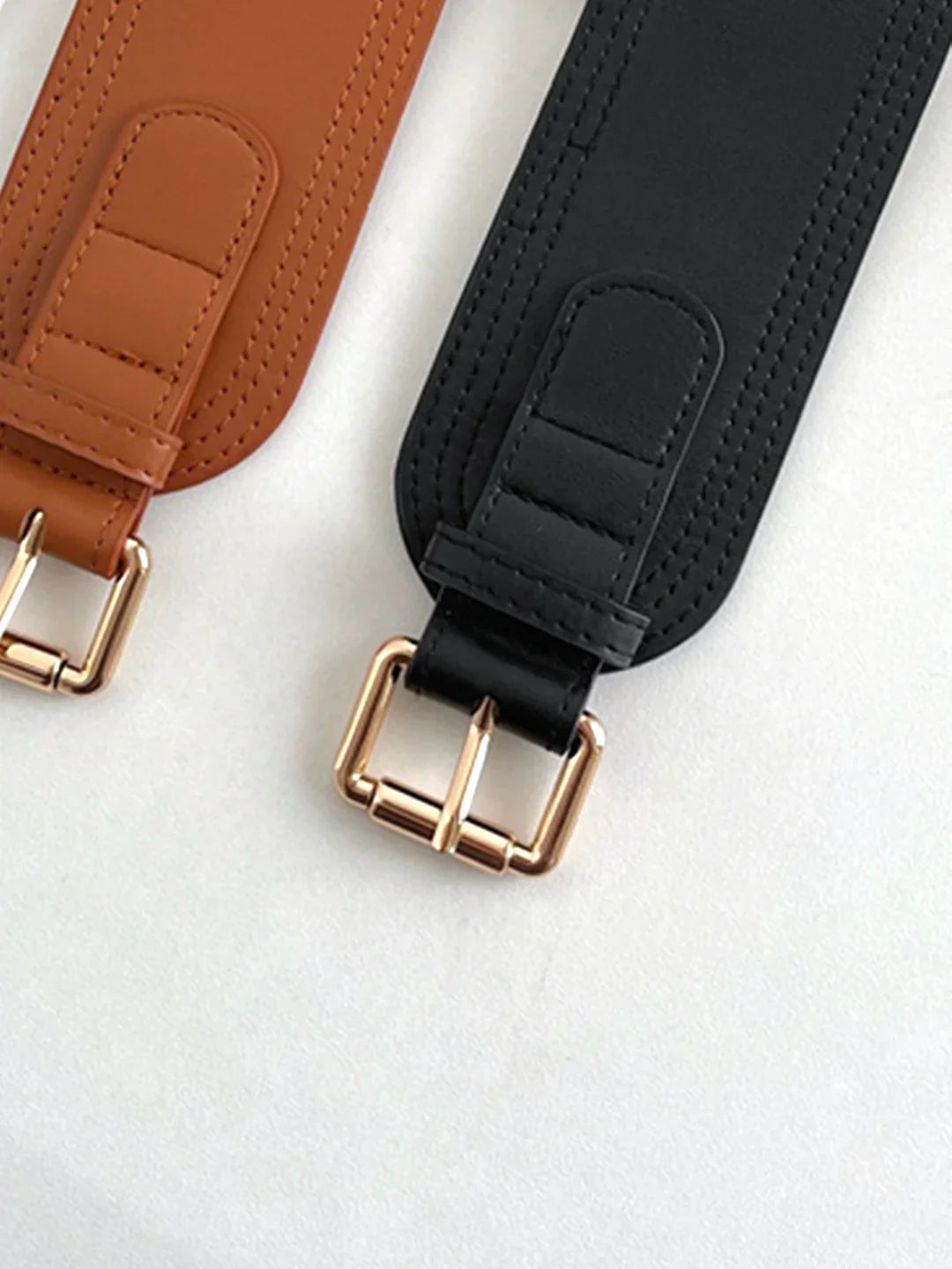 Faux Leather Buckle Corset Belt - LA FEMME WANDERER