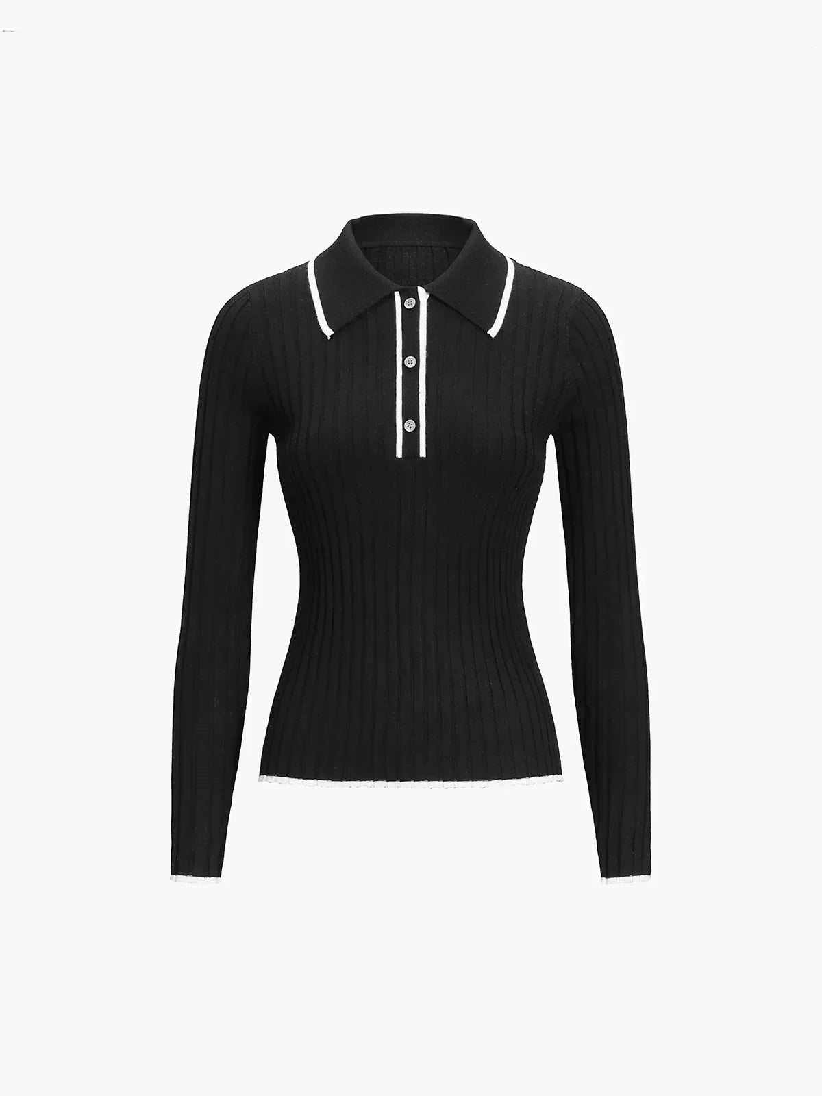 Oldmoney Aesthetics Polo Knit Top - LA FEMME WANDERER