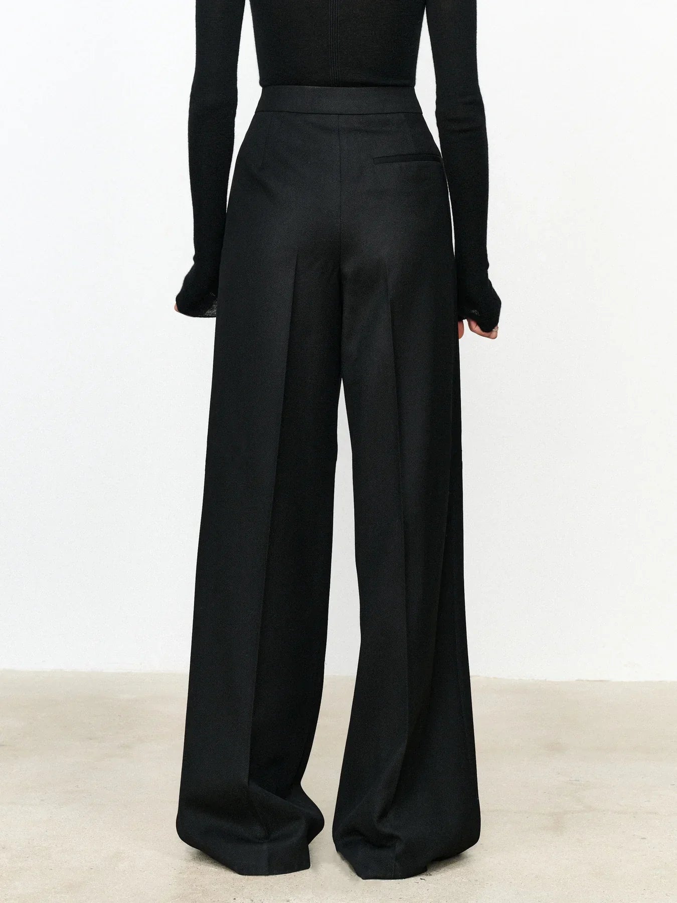 Asymmetric Layer Button Straight Leg Dress Pants - LA FEMME WANDERER