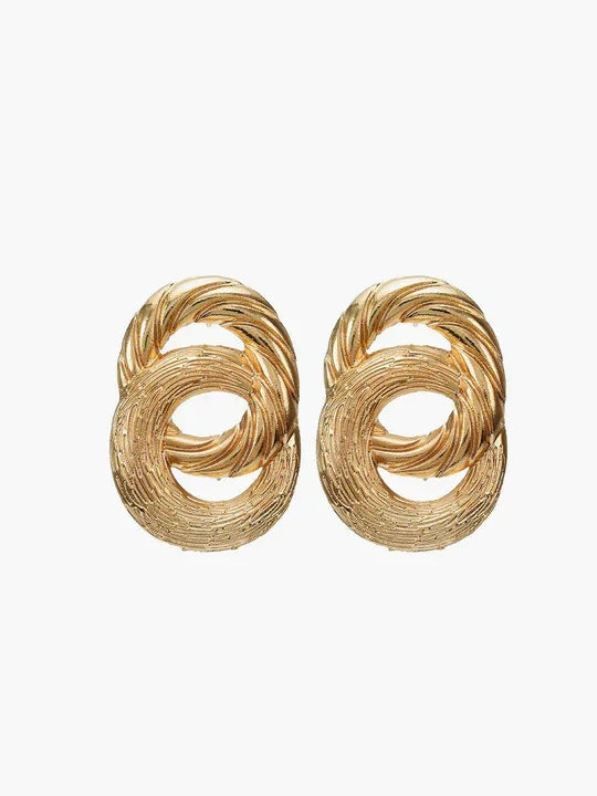 Cross Circular Drop Earrings