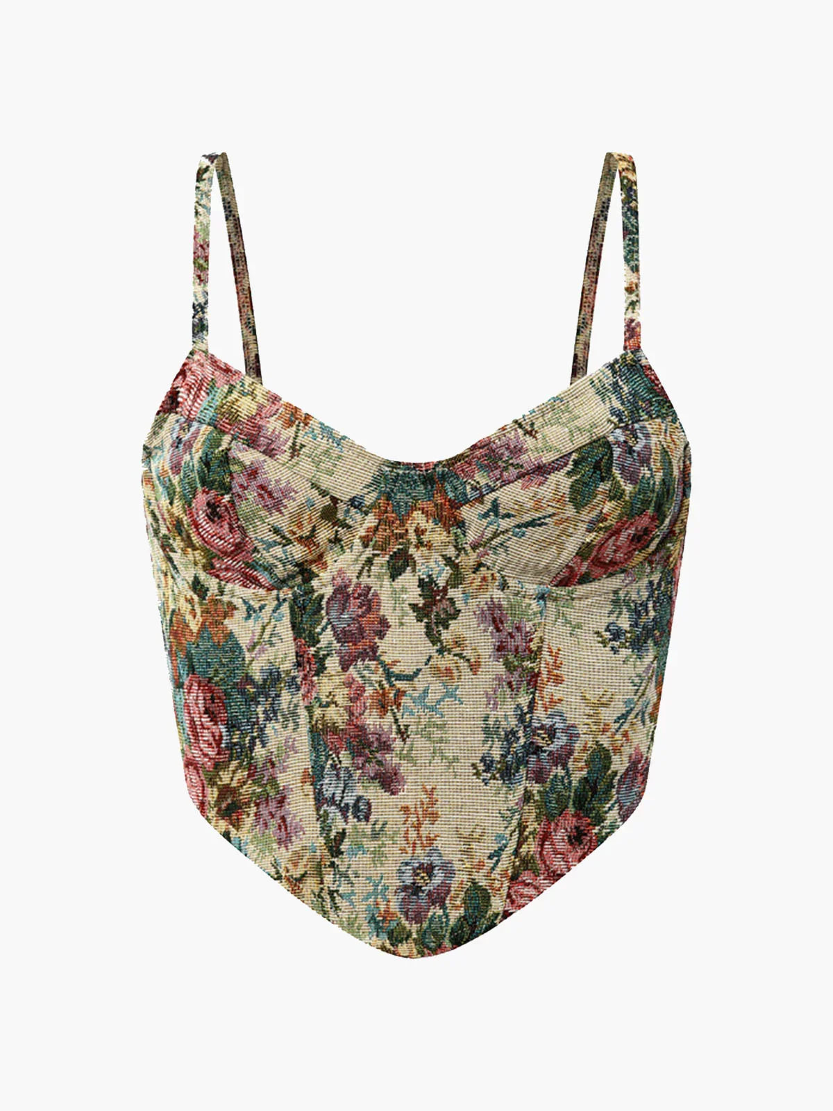 Retro Floral Printed Corset - LA FEMME WANDERER