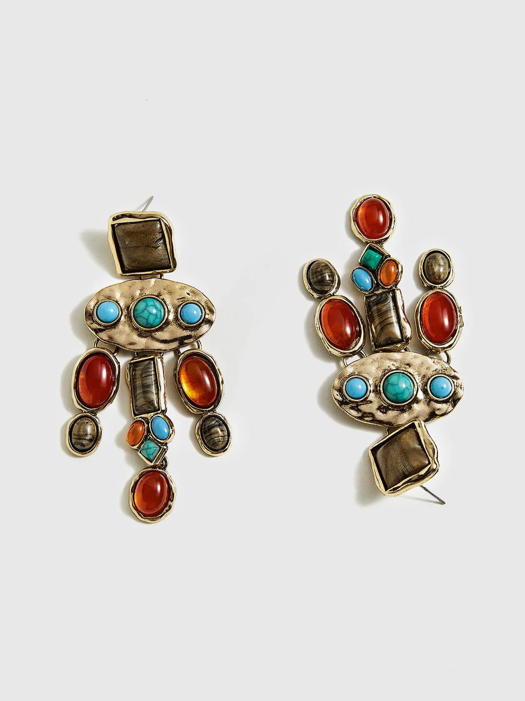 Boho Chic Colorful Gemstones Pendant Earrings - LA FEMME WANDERER