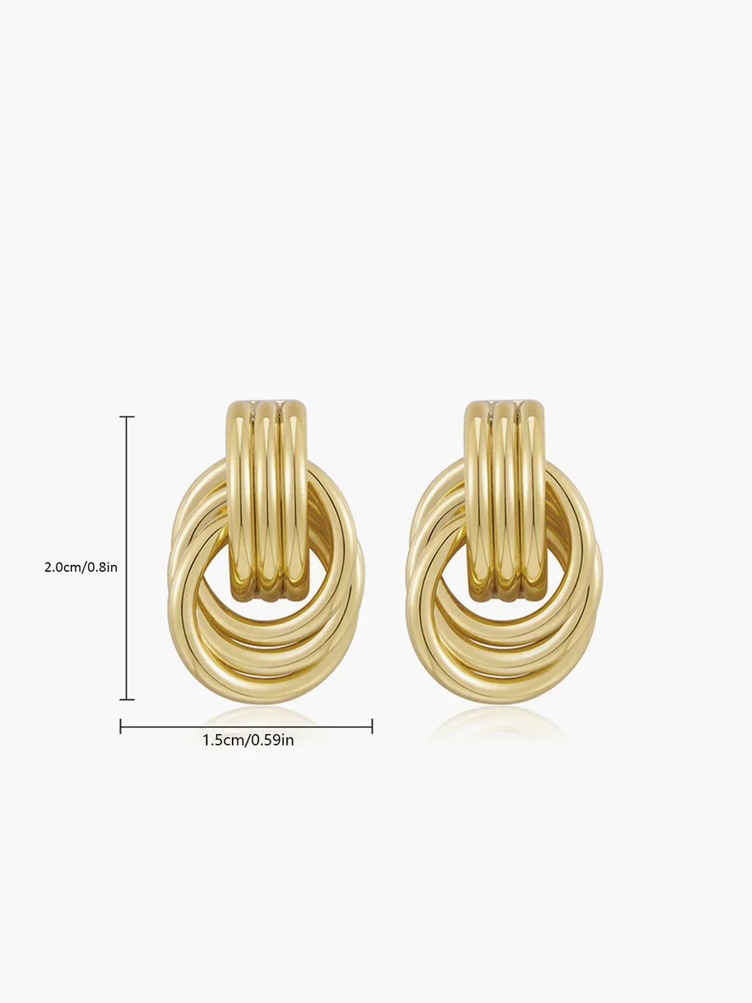Gold Tone Twist Stud Earrings - LA FEMME WANDERER