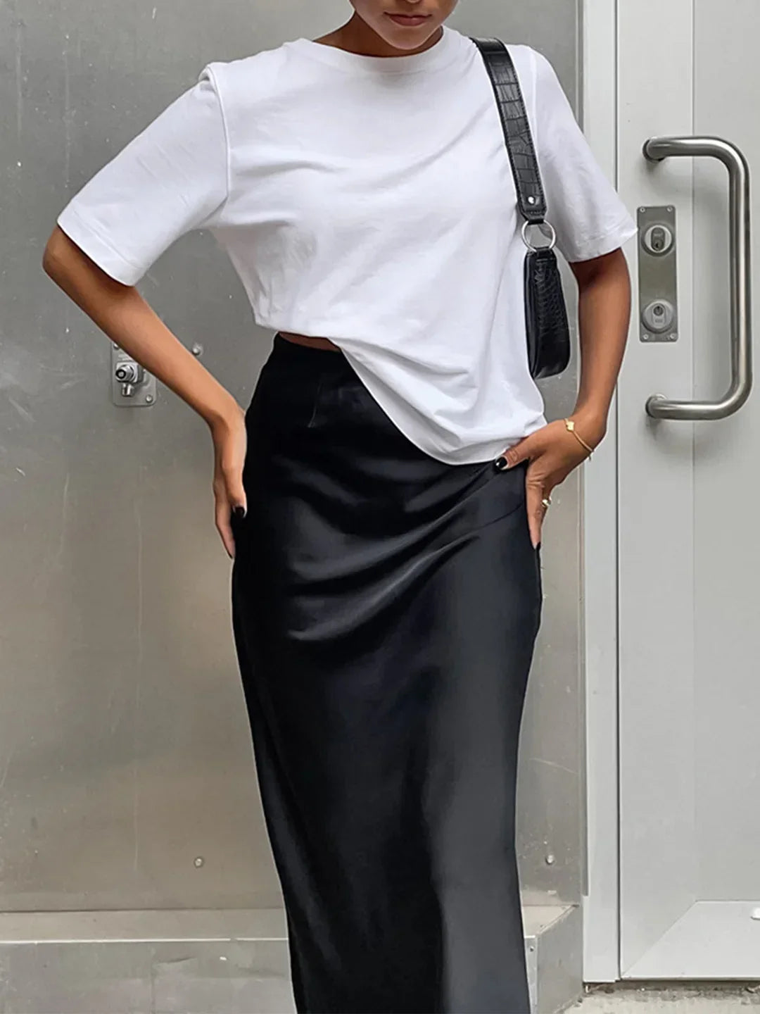 Utility Satin Maxi Skirt - LA FEMME WANDERER