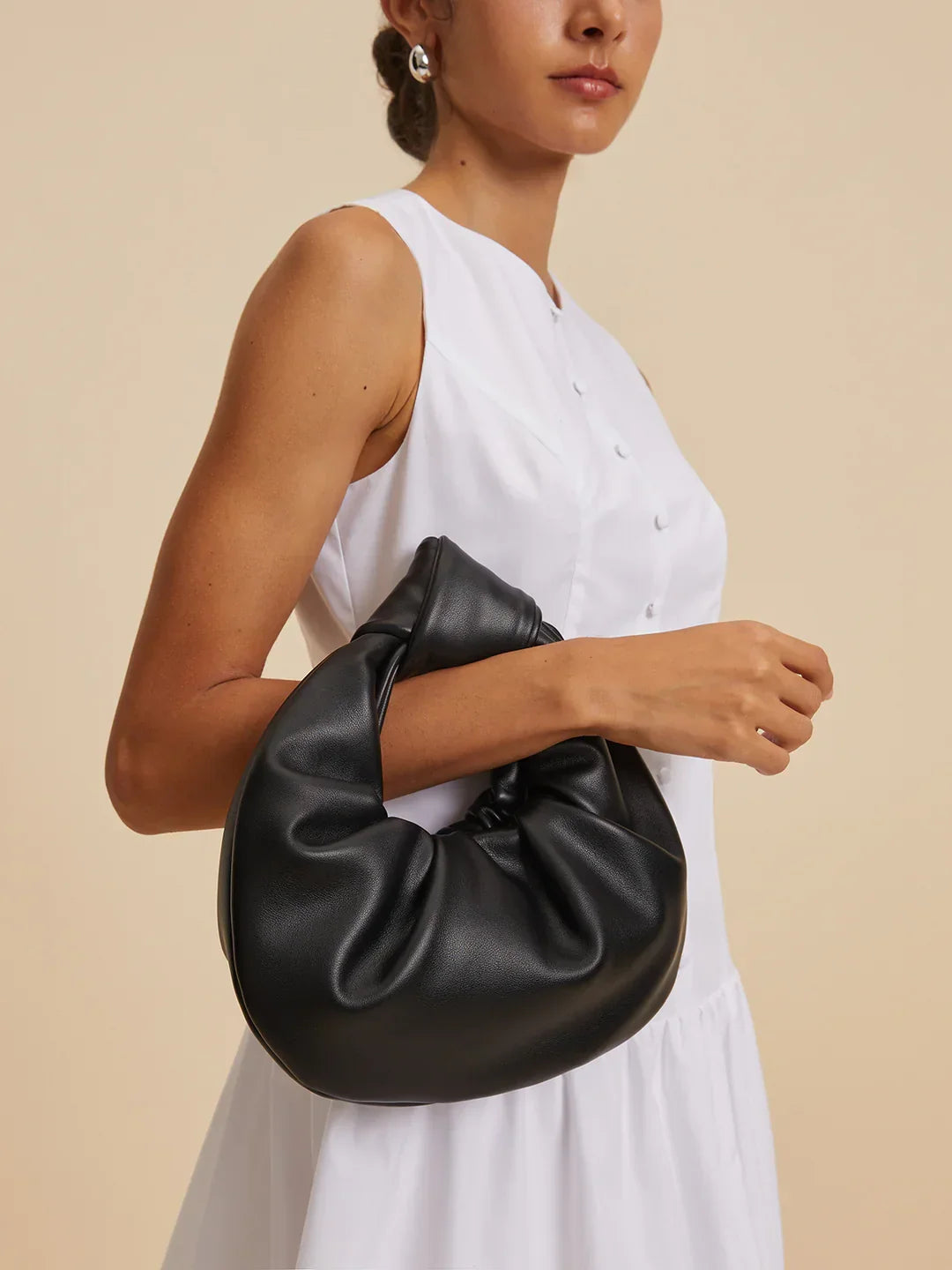 All-match Crescent Knotted Ruched Bag - LA FEMME WANDERER