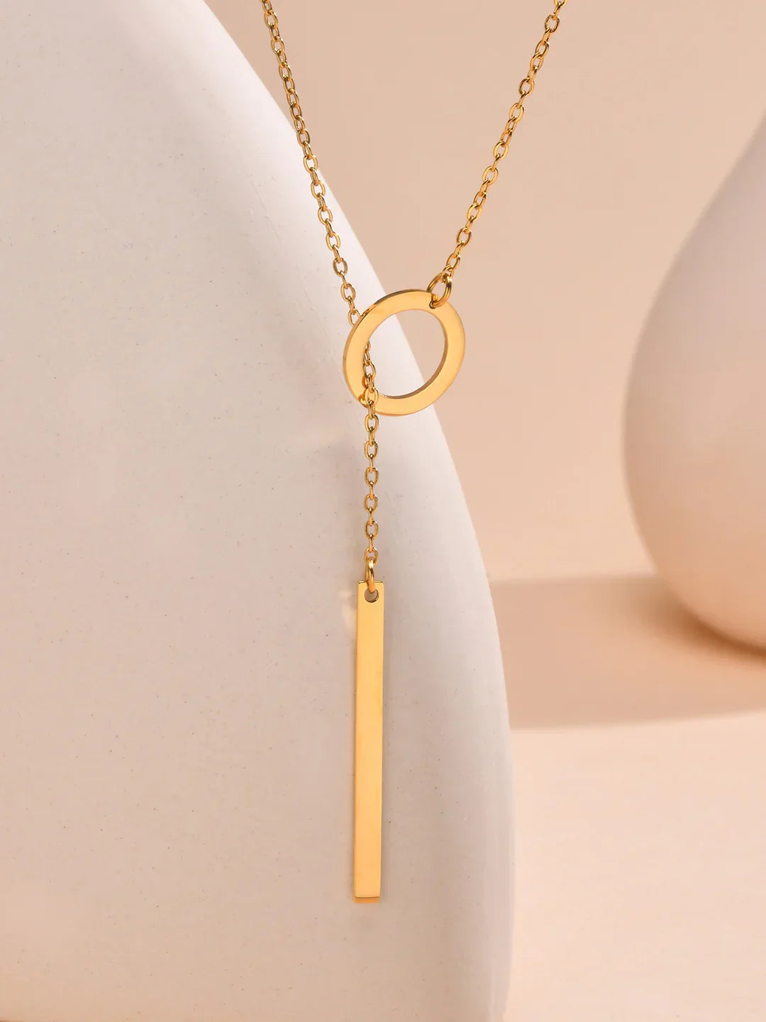 Golden Chic Lariat Bar Y Necklace - LA FEMME WANDERER