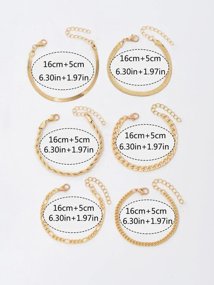 Golden Glow Stack – 6-Piece Bracelet Set - LA FEMME WANDERER