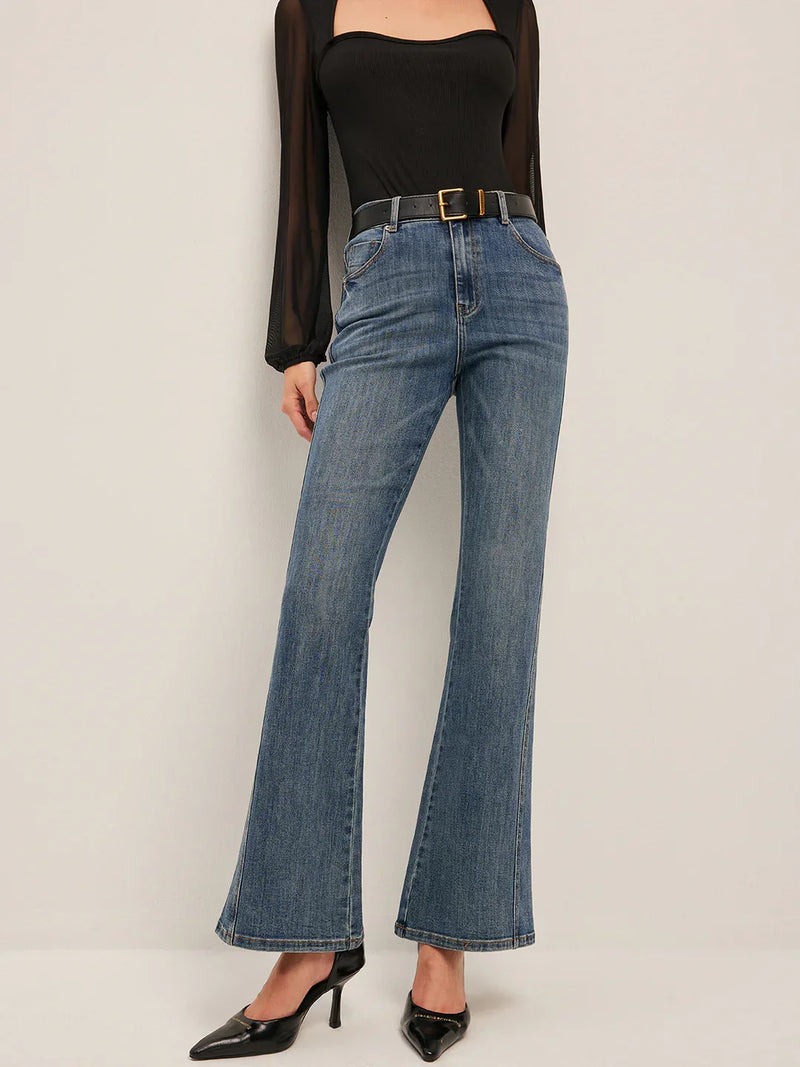 Lässiger Stil, ausgestellte Skinny Jeans mit mittlerer Taille