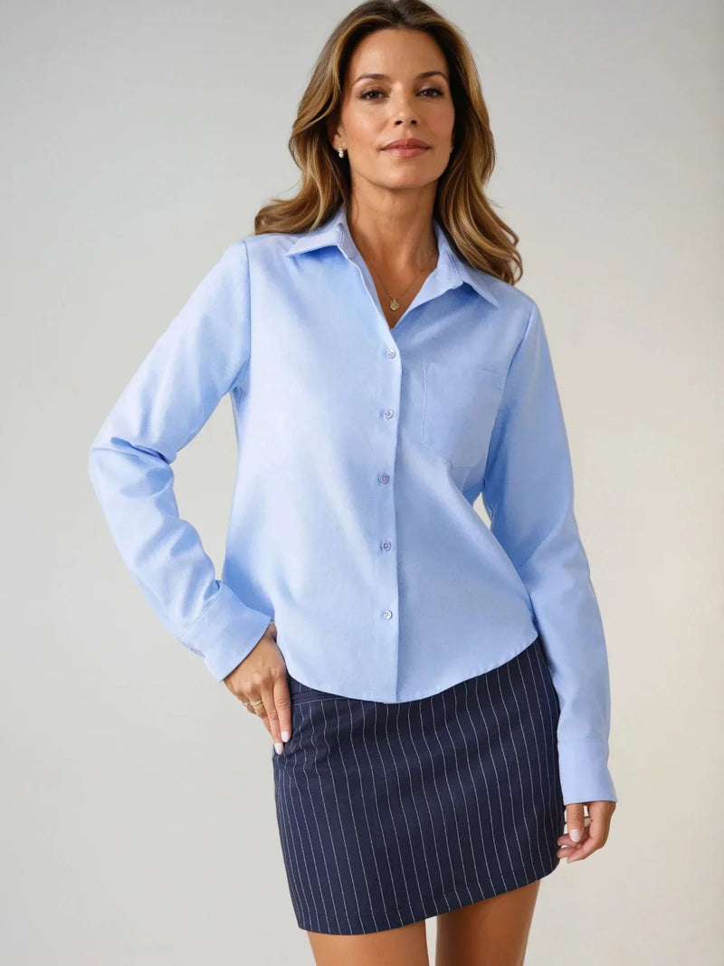 Always Professional Long-Sleeved Blue Shirt