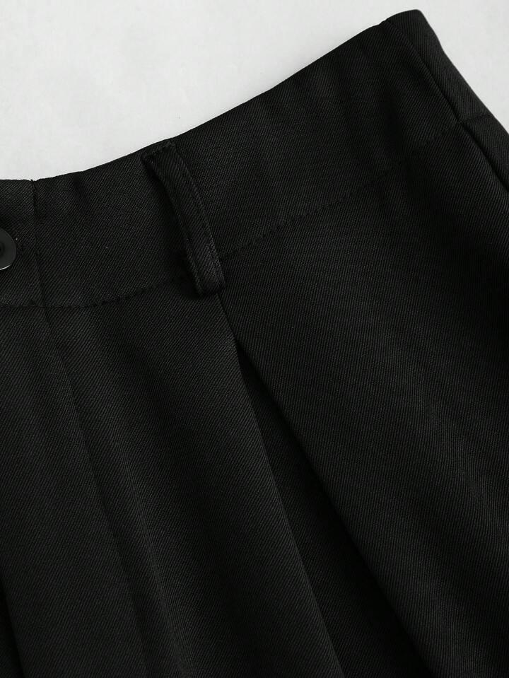 High-Waisted Wide‑Leg Black Trousers - LA FEMME WANDERER