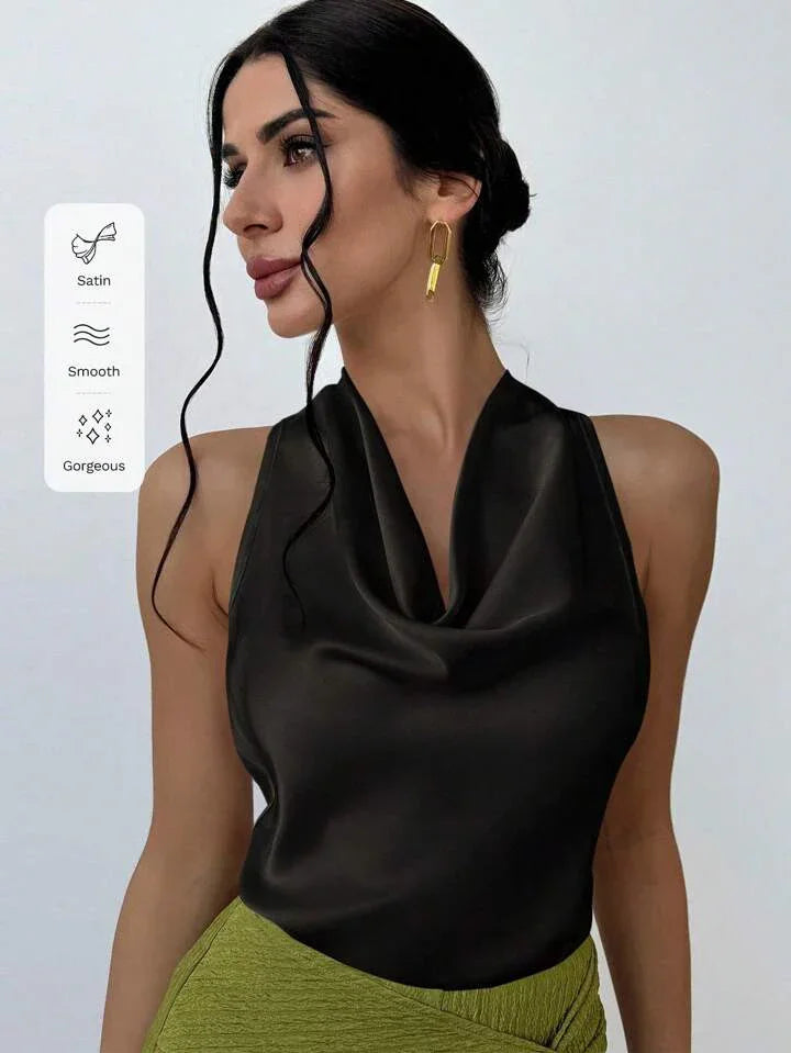 Always Elegant Halter Neck Backless Top - LA FEMME WANDERER