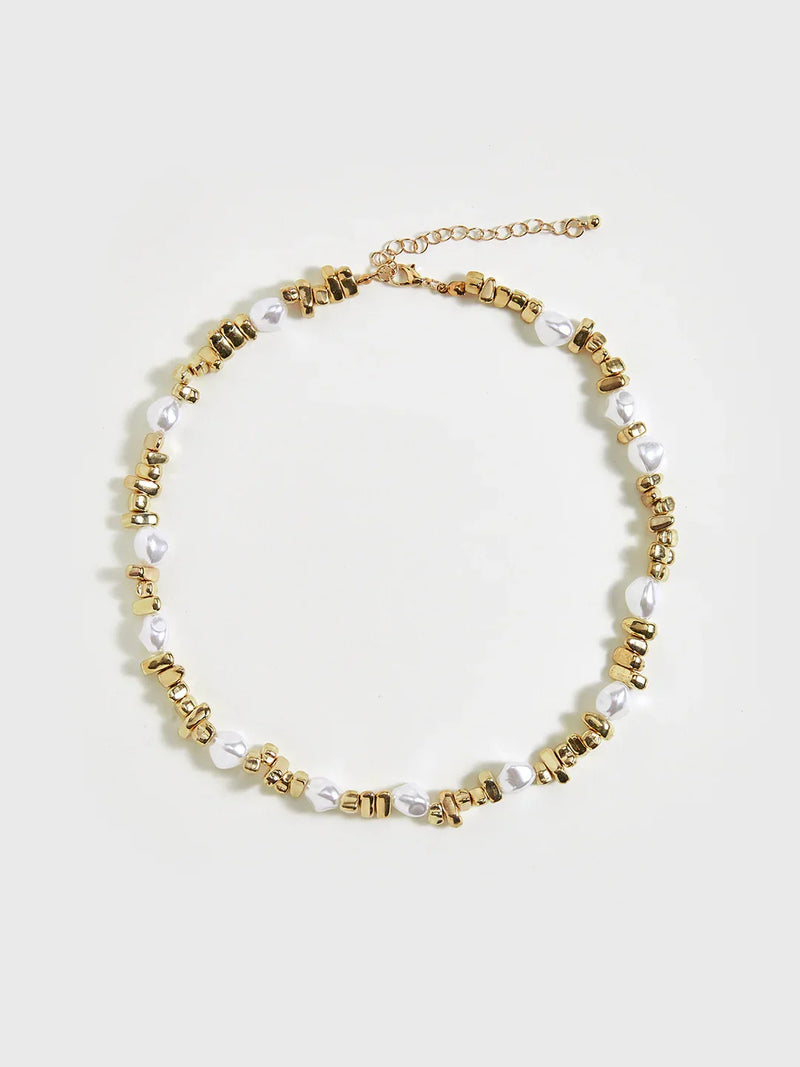 Delicate Pearl Gold Choker Necklace