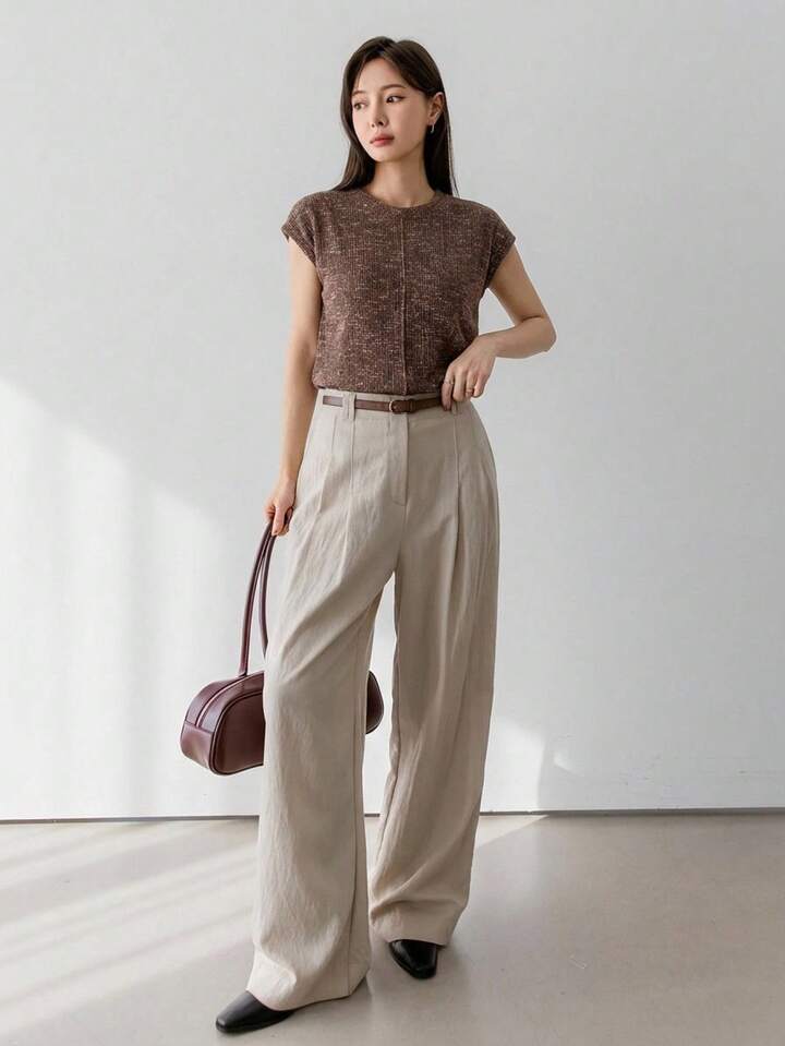 Soft-Touch Minimal Knit Tee for Elevated Everyday Wear