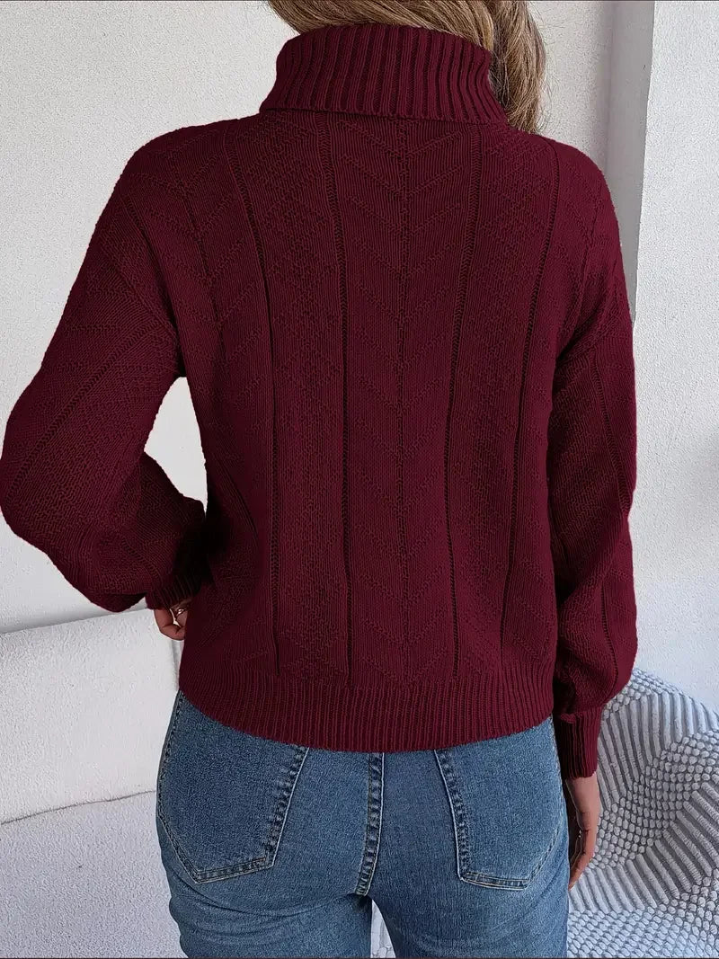 Collar Twist Knitted Pullover Sweater - LA FEMME WANDERER