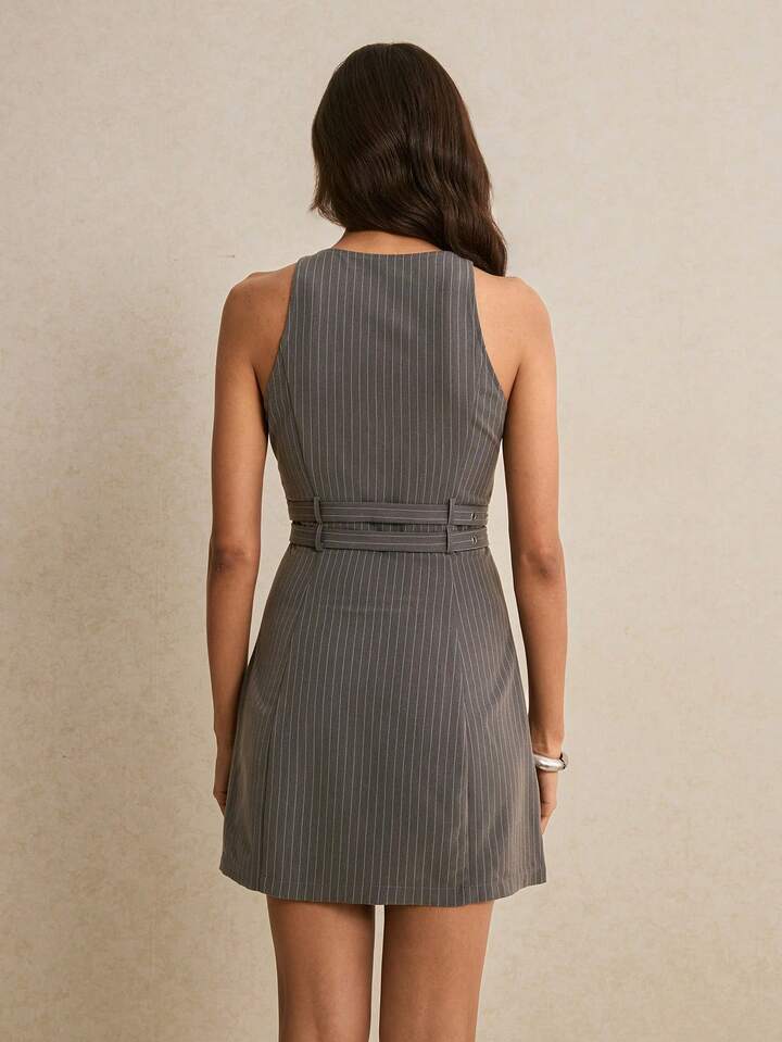Structured Sleeveless Mini Dress for Effortless Elegance