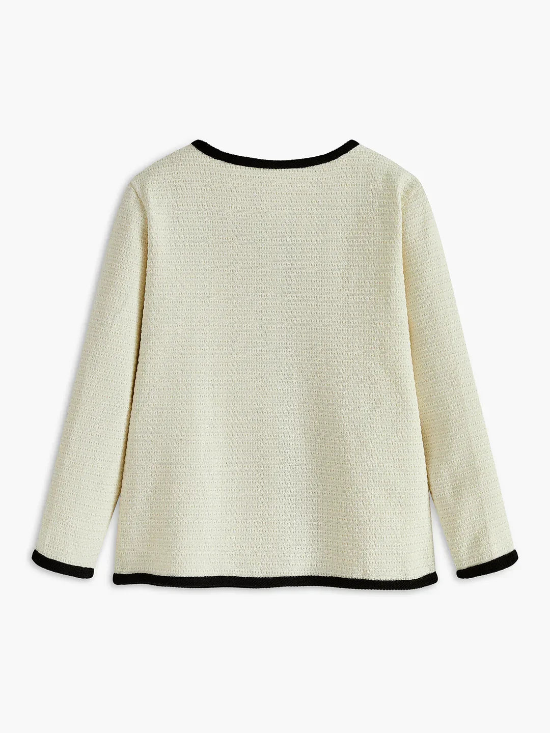 Elegant Contrast Binding Pockets Cardigan - LA FEMME WANDERER