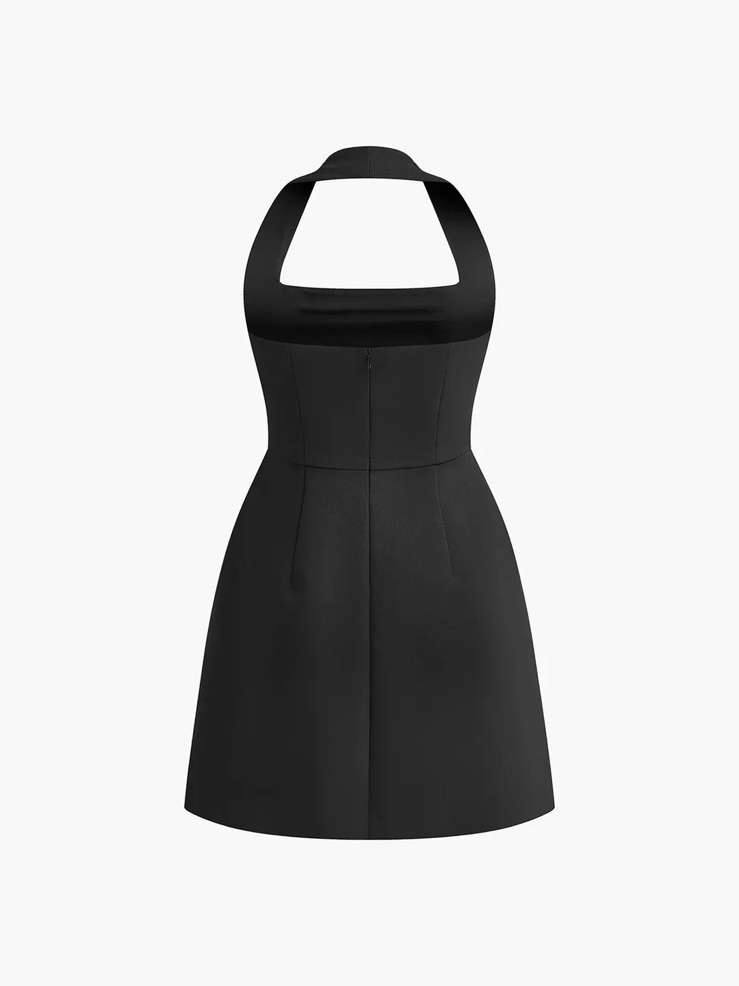 Elegant Slim-fit Halter Solid Dress - LA FEMME WANDERER