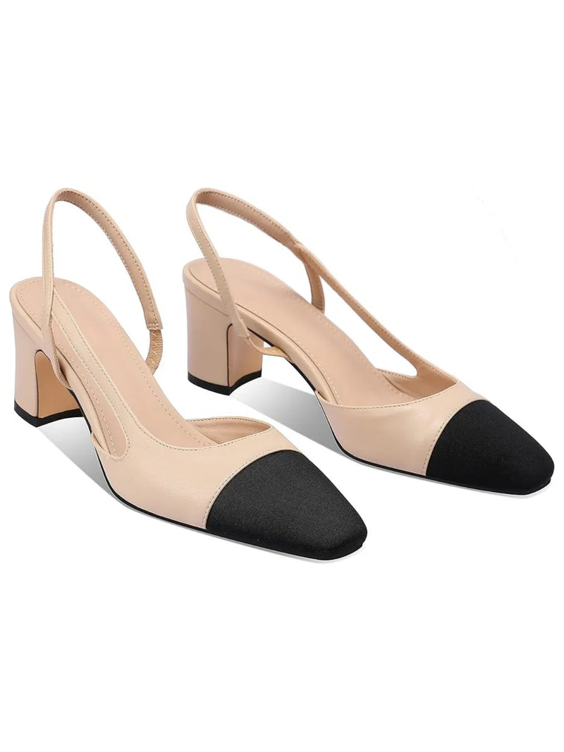 Klassische zweifarbige Slingback-Heels