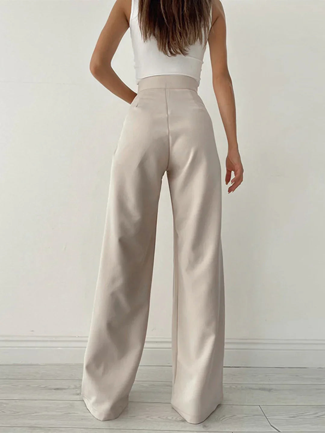 Fall Winter Commuter Mopping Wide Leg Trousers - LA FEMME WANDERER