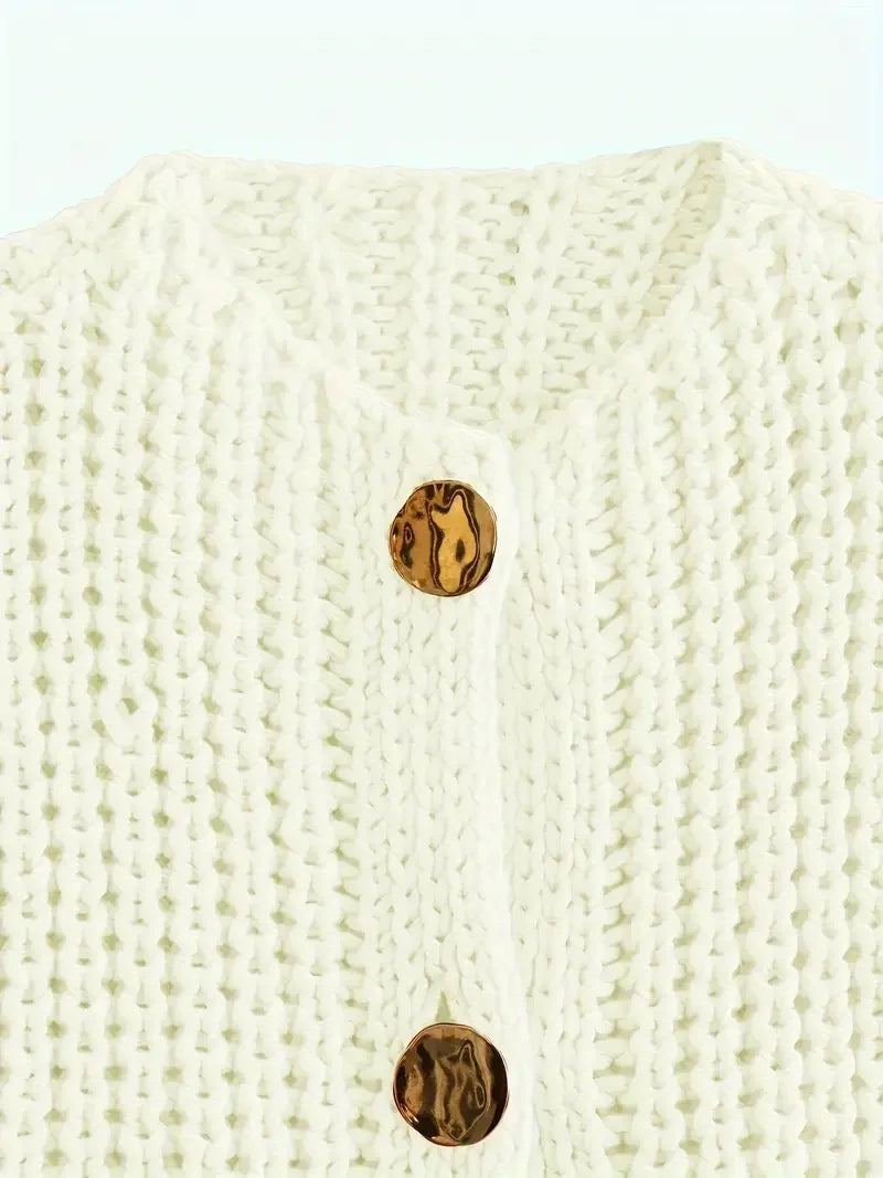 Pocket Sleeveless Short Knitted Cardigan Vest - LA FEMME WANDERER