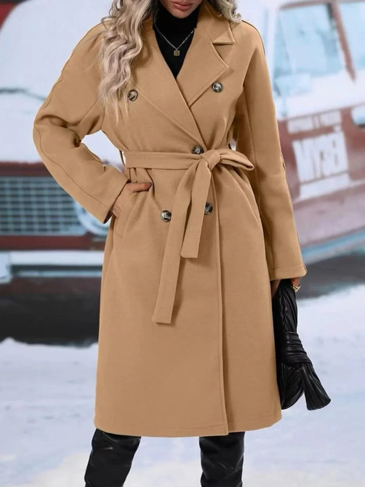 All-matching Lapel Double-breasted Trench Coat - LA FEMME WANDERER