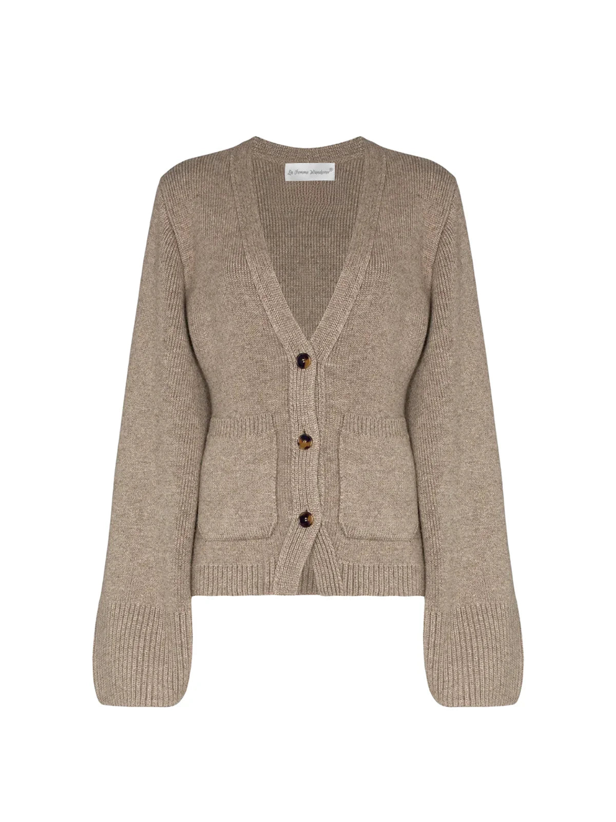 V-neck Button Knitted Cardigan - LA FEMME WANDERER