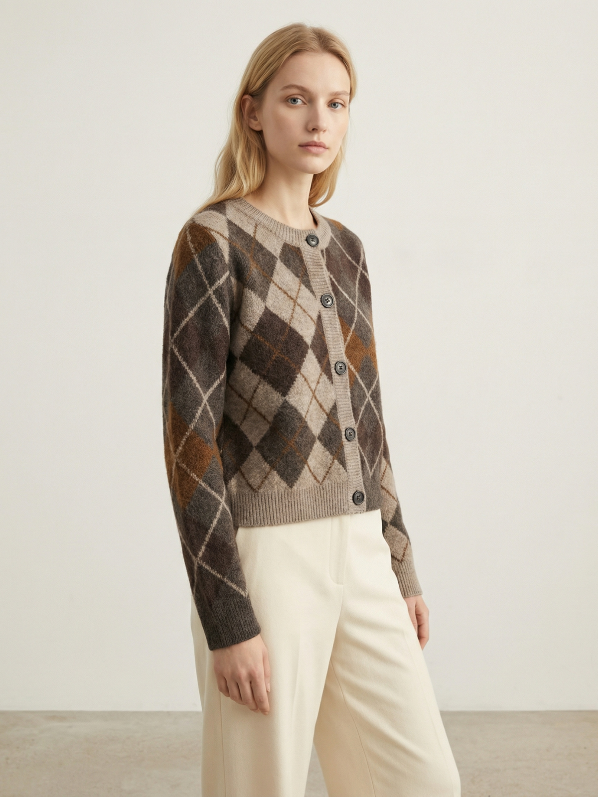 Diamond Pattern Knit Cardigan