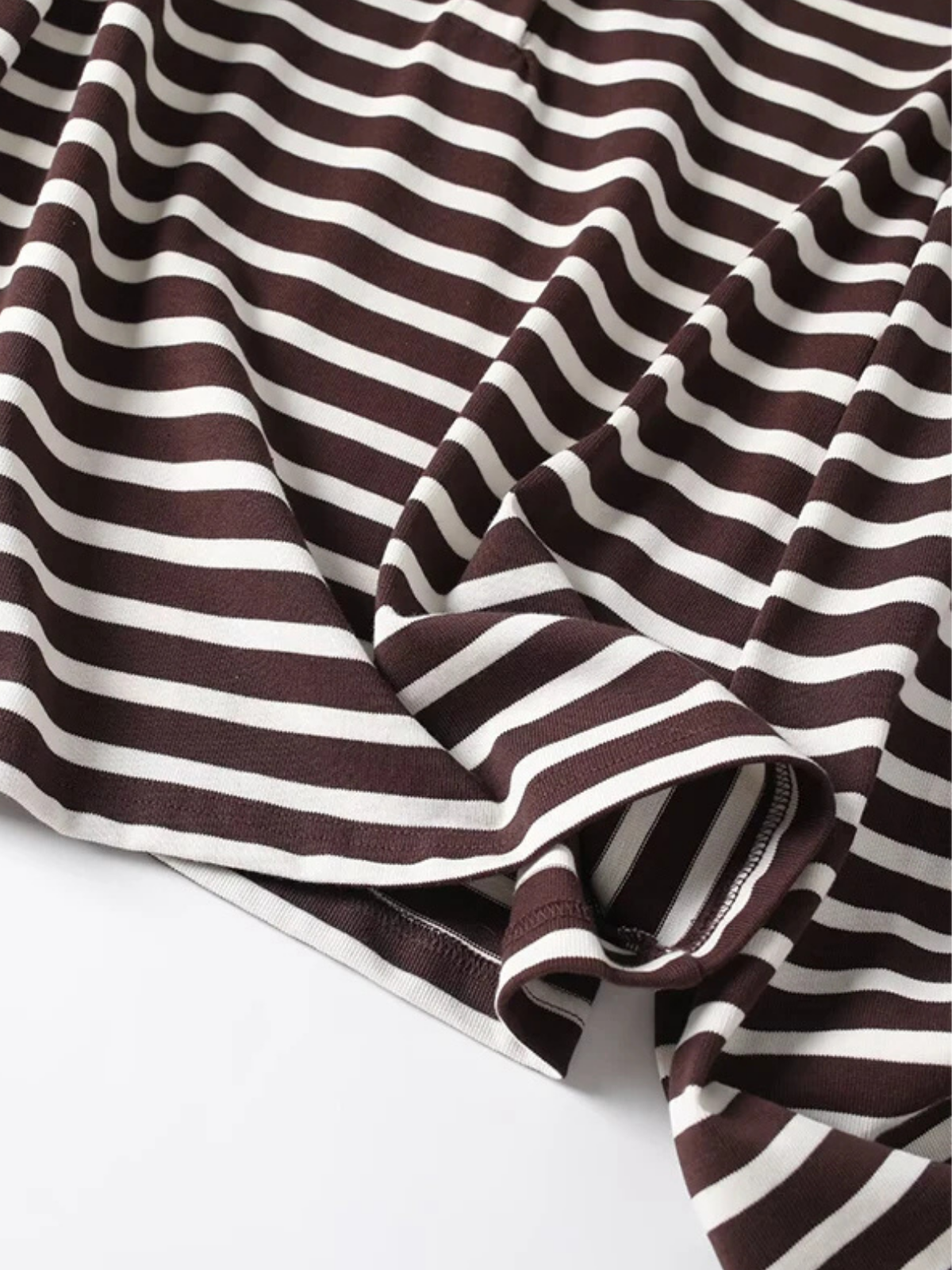 Striped Knit Lapel Collar Sweater