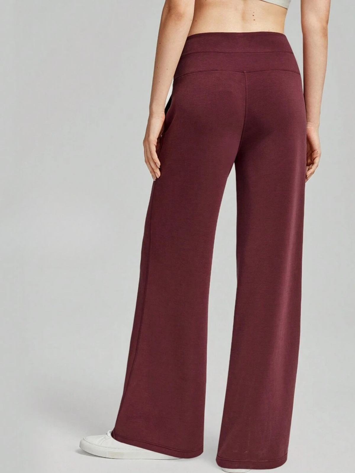 Modal-Seide Loungehose mit weitem Bein, hohem Bund und Taschen für Komfort und Stil im Alltag