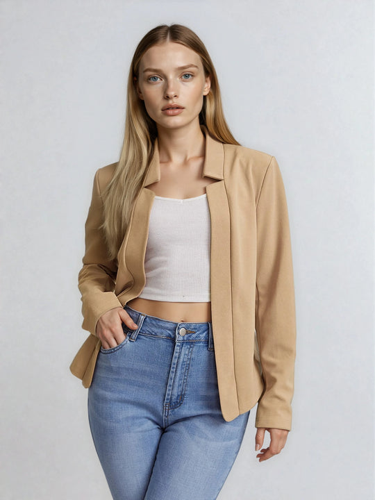 Leichter Blazer mit offener Vorderseite für Büro und Alltag