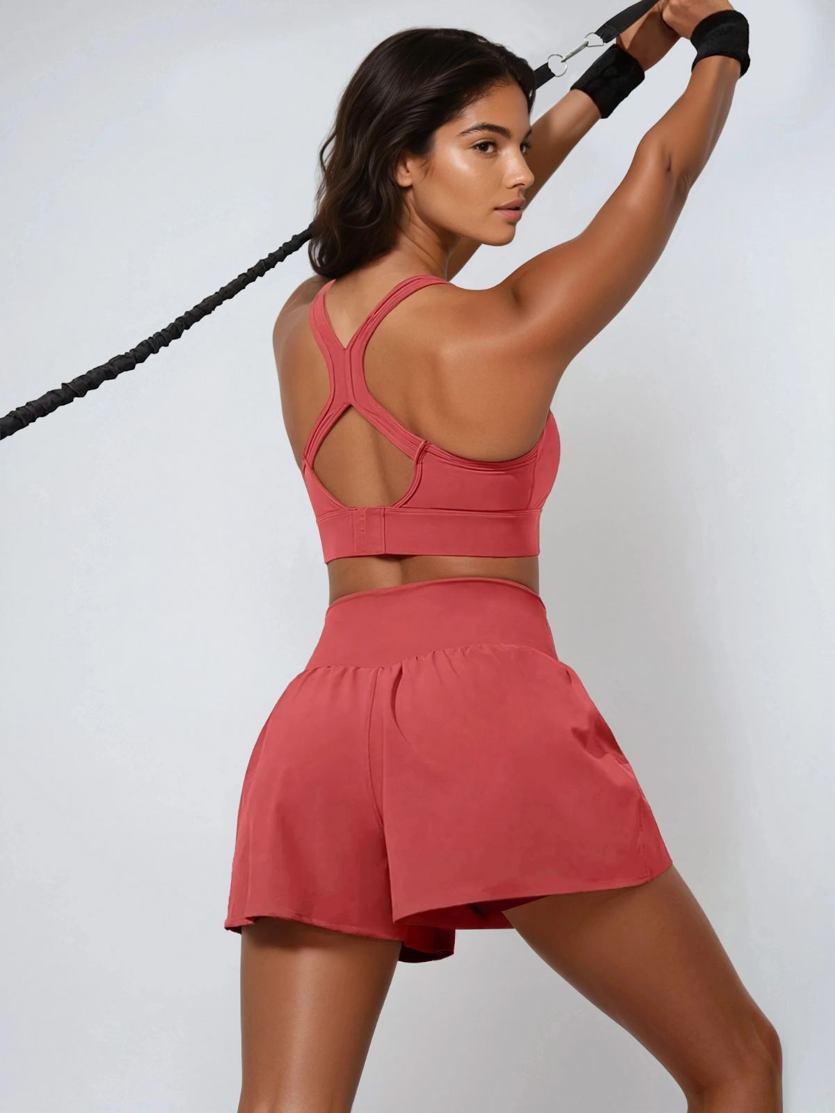 Schweißabweisende Laufshorts mit mittelhohem Bund, Taschen und schnelltrocknend