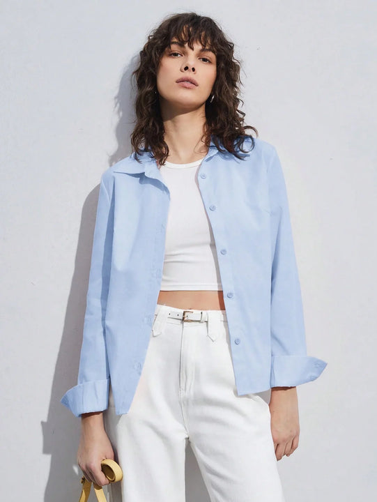 Langarmhemd mit Umlegekragen, lässige Passform, für den Alltag