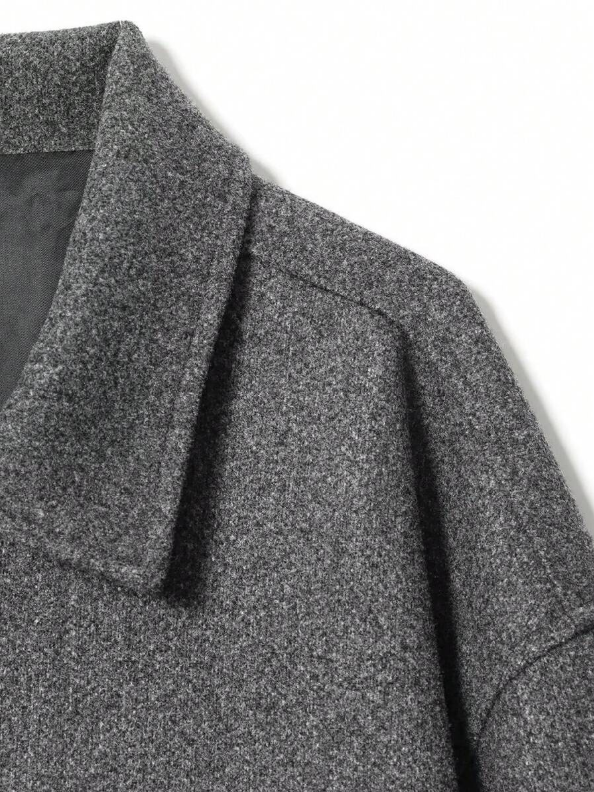 Minimalistische Herbstjacke aus Wollmischung mit Reißverschluss und Revers