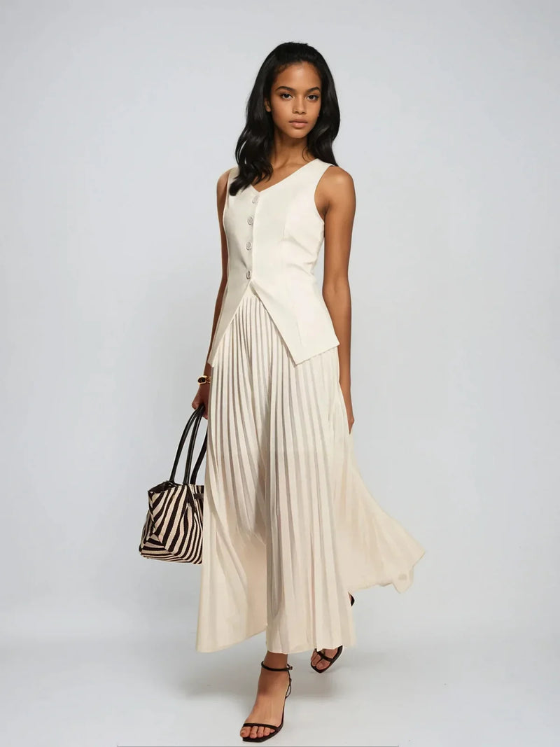 Effortless Elegance Vest & Pleated Matching Set