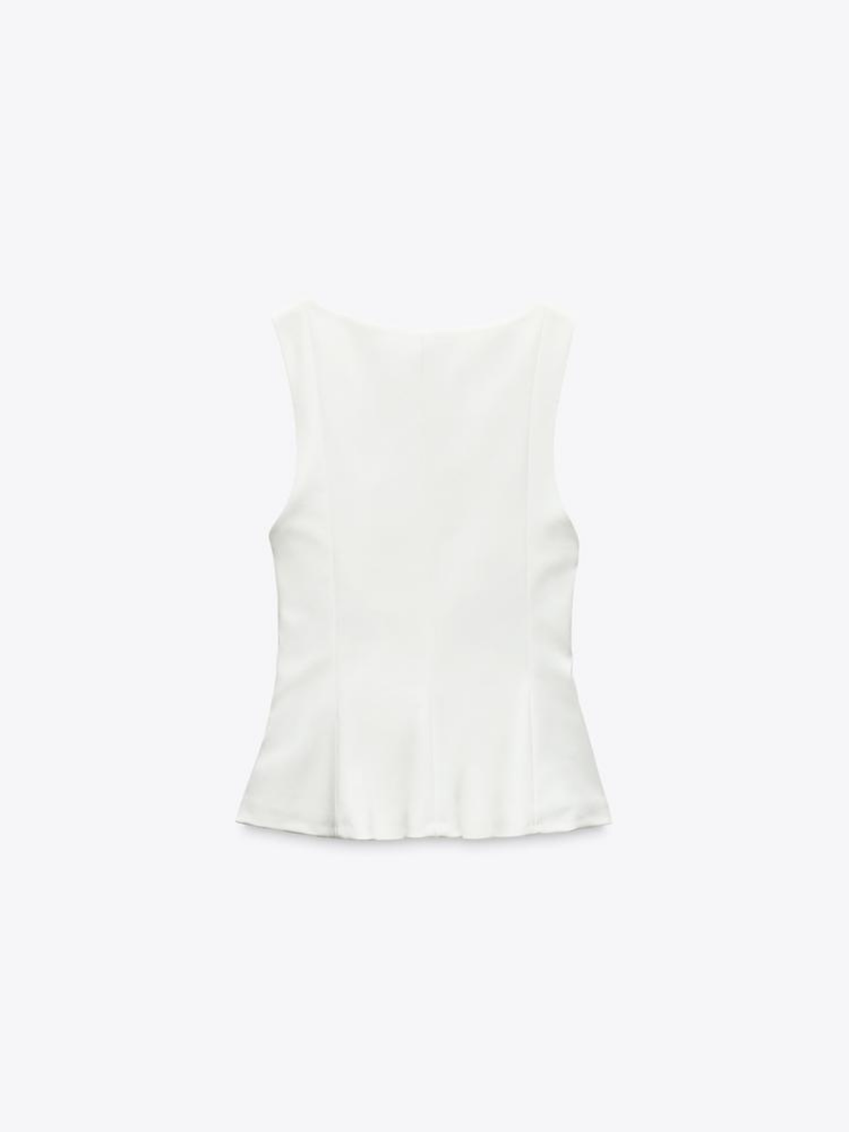 Slim-fit Square Collar Sleeveless Peplum Top - LA FEMME WANDERER