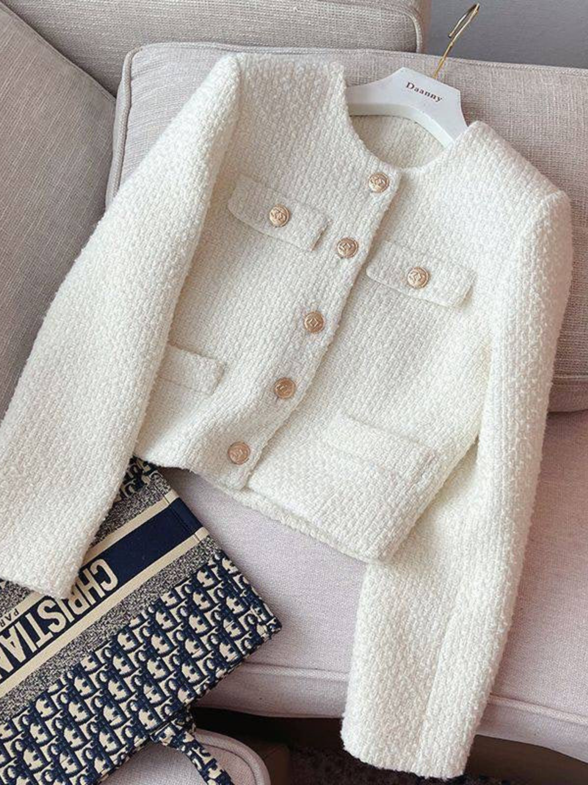 Classic Style Tweed Cardigan - LA FEMME WANDERER