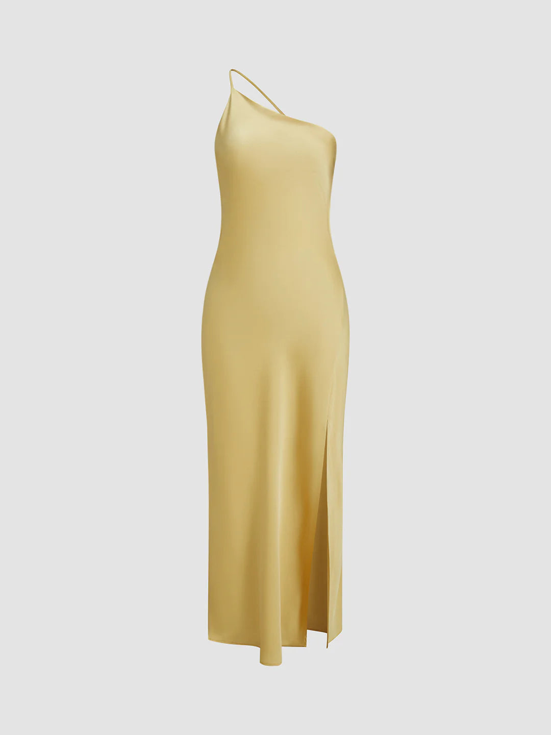 Moonlight Open Back Satin Slit Long Dress - LA FEMME WANDERER