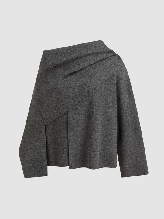 Stricker asymmetrischer Hals geteiltes Strickjacken