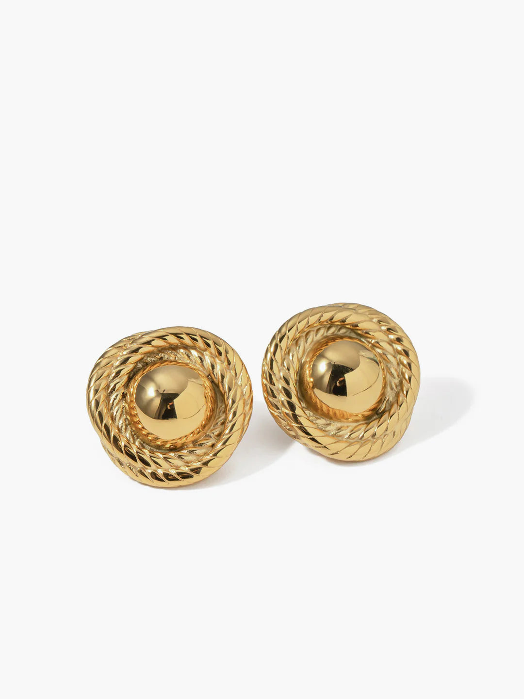 Screw Thread Round Earrings - LA FEMME WANDERER