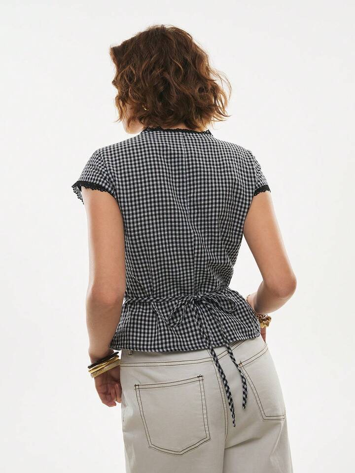 Always Elegant Cotton Lace Trim Top
