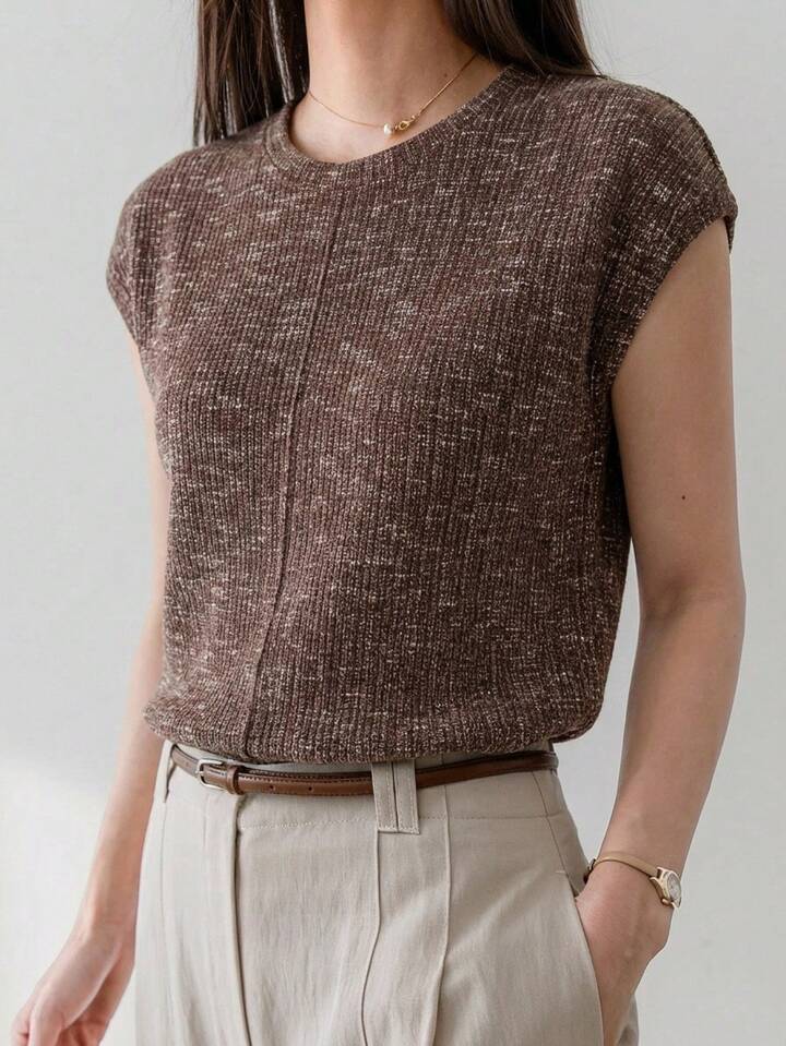 Soft-Touch Minimal Knit Tee for Elevated Everyday Wear