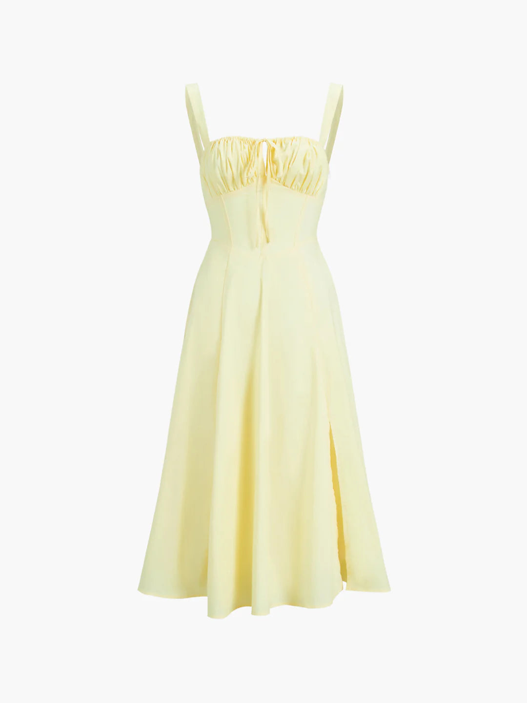 Lace-up Long Sling Midi Dress - LA FEMME WANDERER