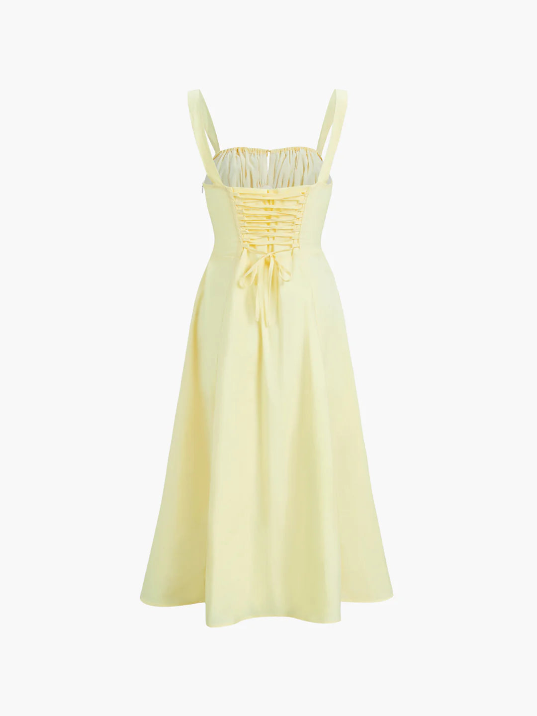 Lace-up Long Sling Midi Dress - LA FEMME WANDERER