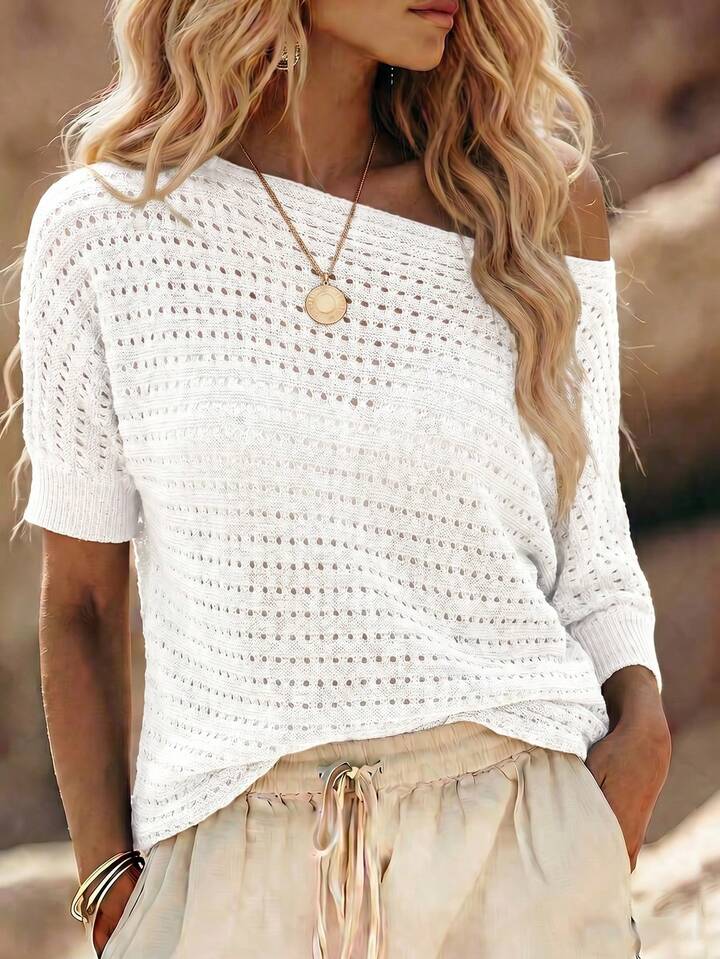 Coastal Inspired Crochet Sweater – Elegant Lightweight Pullover